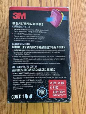 E1p2 3m 068060285140 Organic Vapor Acid Gas Cartridge Filters Rated Ov Ag P100 A1b P3 New