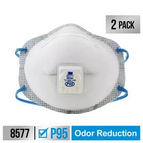 8577 3m 313055159112 P95 Paint Odor Disposable Respirator With Cool Flow Valve 2-pack