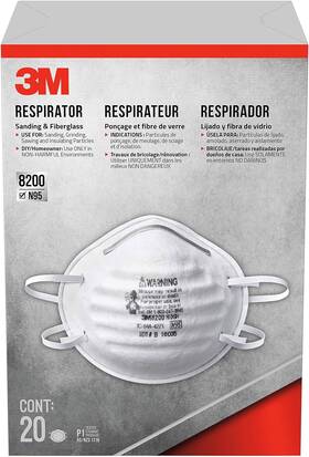 3m 445000327321 Safety -a Sanding And Fiberglass Respirator 20-pack