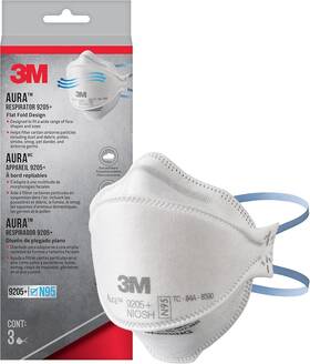 9205 3m 445046739737 Aura Particulate Respirator N95 Lightweight 3 Panel Designed Helps Pr