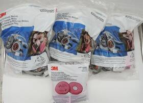 2097 3m 6200/2097 New Lot 3 6200 Half Facepiece Silicone Respirator Medium With Filters