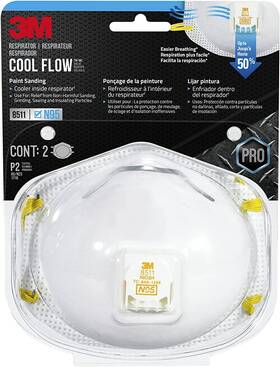 8511p2-dc-ps 3m - 7100117556 Paint Sanding Valved Respirator 2 Ea/pk 2ea
