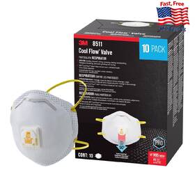 B0002ykbv2 3m N95 Respirator 8511 With Cool Flow Valve 10 Pack Niosh Approved