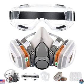 B08z9ygnmz 3m Reusable Half Face Respirator Mask With Filters And Safety Glasses For Work