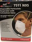 7511 N95 Northern Safety Co Disposable Particulate Respirator Exhalation Valve