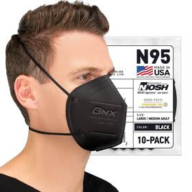 H95b-n95 Accumed Bnx N95 Mask Black Made In Usa 1 Count Pack Of 10