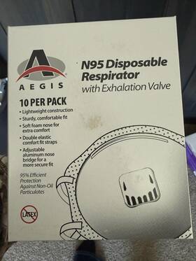 1665-5223 Aegis N95 Disposable Respirator Half Mask With Exhalation Valve 10 Pack