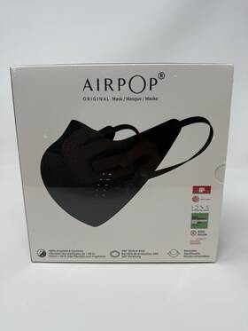 Air Pop 029948104065 Airpop Reusable Original Face Mask With Filters Black New/sealed