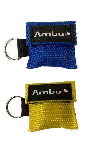 Aq1332m Ambu Res-cue Key Cpr Barrier - Lot Of 4 Masks Yellow Or Blue Free Shipping
