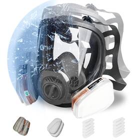 Amzyxuan 702732606030 Full Face Respirator Mask Reusable With Filters Gas Wi