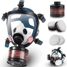 B0bvkkczw1 Amzyxuan Full Face Gas Mask Nuclear Chemical Welding And Paint Respirator With Fi