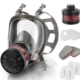 Anpty 746787002874 Full Face Gas Respirator Mask Reusable With 40mm Canister And Activated Carbo