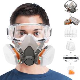 Anunu 744759316288 Respirator Mask With Filters For Chemical Painting Epox
