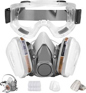 Baomao 445049097025 Respirator Mask Gas With Safety Glasses Reusable Breathing Protection Against Du