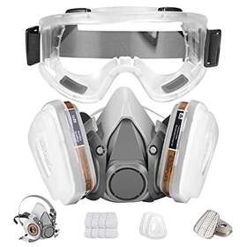 Baomao 727196395290 Respirator Maskhalf Facepiece Gas Mask With Safety Glasses Reusable Professio