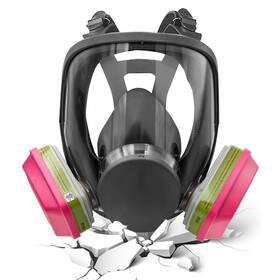 6800 Barenzu 581700303841 Full Face Respirator Mask Reusable With Filters Anti-f