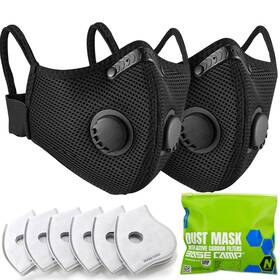 6filter Base Camp A16-2black Upgrade M Plus Dust Mask 2 Pack Breathable Reusable Face