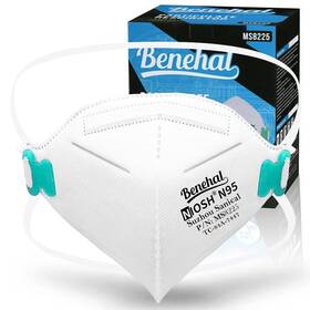 B0flwvjrxy Benehal N95 Masks For Adults - 50 Niosh-approved 5 Ply Individually Wrapped Reus