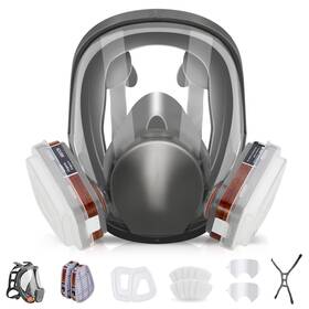 Bgs13 581700304718 Full Face Respir Tor Reusable Gas Cover Organic Vapor Mask And Anti-fog Dust