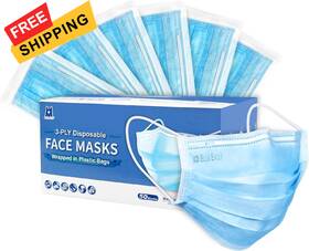 Np13k Blue Eagle 3-ply Blueeagle Individually Wrapped Disposable Adult Face Masks Fit For