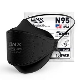 Bnx 850033221428 N95 Mask Black Niosh Certified Made In Usa 1 Count Pack Of 10