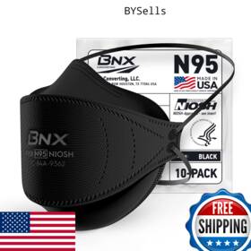 B09tclmcds Bnx N95 Mask Black Niosh Certified F95b Respirator Made In Usa 10-pack