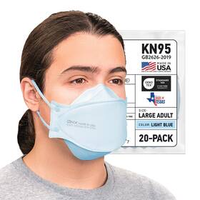 Kn95 Bnx Ef95 20-pack Face Masks Disposable 1 Count Pack Of 20 Light Blue