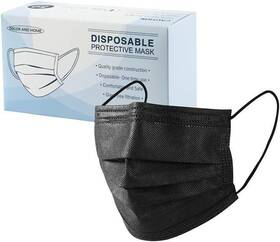 Brand Decor And Home 841323180129 Disposable Face Masks 50 Pack Black 3-ply Single Daily Use Mask