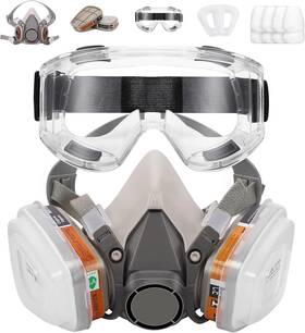 Tangs0007 Brand Tangs Reusable Respirator With Safety Glasses And Filters For Painting Chemical