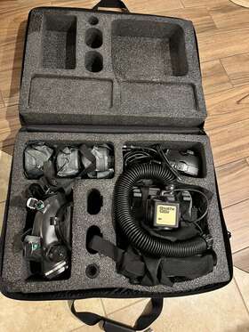 Rbe-40 Breathe-easy Turbo Papr Unit With Full Face Mask Canisters Vest Case