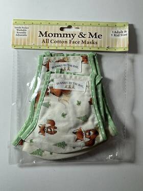 102158 Bunnies By The Bay Mommy And Me Cotton Washable Face Masks 1 Adult Kid