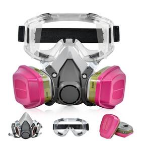 Zz01-mg Cakentr Half Face Respirator Mask With Filters - Reusable Elastomeric Respirators Wit