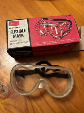 1859 Craftsman Vintage Flexible Mask Goggle New In Box Old Stock Sears Eye Protection