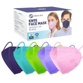 Kn95 Ctc Connexions 750266620855 Face Masks 20pack Multi-color 5-layer 20 Count Pack Of 1 Multicolor
