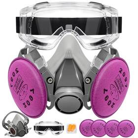 62-97-g Dagakto Respirator Mask With Filters Reusable Half Face For Asbestos