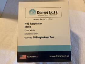 Dt-n95 Demetech N95 Respirator Mask White Single Use Only 20/box