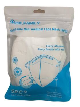 Jdf-fm-5u-043020 Dr. Family Kn95 Face Masks 5 Pack Breathable 1 Count Of White