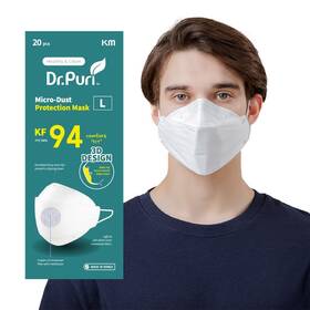 B08n67j6j4 Dr.puri 20-pack Kf94 Face Masks Large White - 99% Filtration Breathable