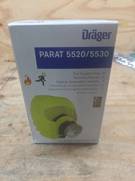 R59425 Drager Parat 5520 Escape Hood Full Face Mask Respirator Smoke Toxic