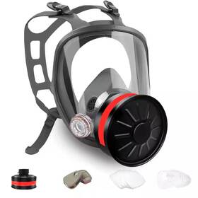 Dyiom 445045657667 Full Face Gas Mask Paint With 40mm Activated Carbon Filter Reusable Resp