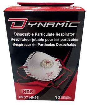 Rpd714n95 Dynamic N95 Disposable Particulate Respirators With Valve 10 Pack