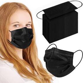 Fan01-100 Fancrout 100pcs Black Disposable Face Mask 3 Ply 100 Count Pack Of 1