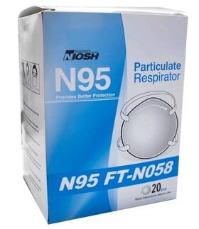 Ft-n058 Fangtian N95 Face Mask Niosh Certified Particulate Respirators- 20 Pack