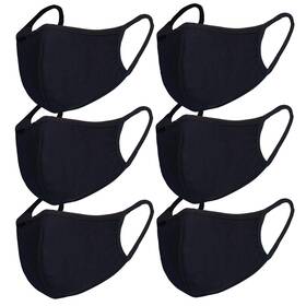 B0861pqv7d Fecedy 6pcs Black Reusable Cotton Face Masks - Windproof Dustproof Outdoor Sports