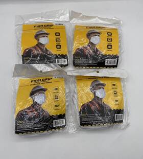 63331 Firm Grip Tough Working Gear 5 Pack White Reusable Face Mask Lot Of 4