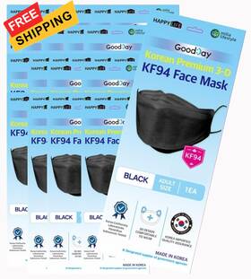 Flexmonkkf9430 Flexmon 30pcs Good Day Kf94 Black Face Masks 4-layer Filters Breathable