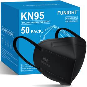 B09gly1s79 Funight Kn95 Face Masks 50-pack 5-ply Breathable Black Disposable Mask