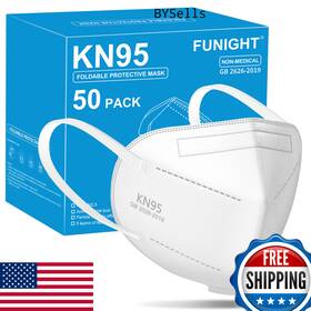 B09zy9plg8 Funight Kn95 Face Masks 50 Pack White 5-ply Disposable Pm2.5 Cup-shaped