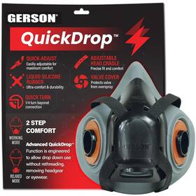 9571 Gerson Drop Down Half Mask Respirator - Quick Adjust Liquid Silicone Small