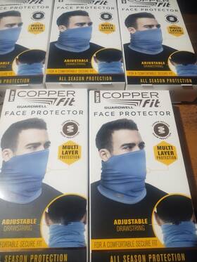 Fp1028 Guardwell 5 Pack Copper Fit Face Protector Anti Odor Cooling Wicking Gaiter New